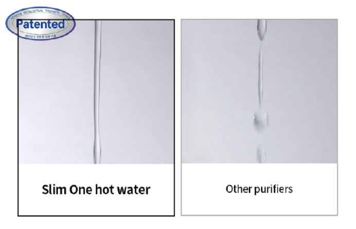 Well's seamless, splash-free hot water stream